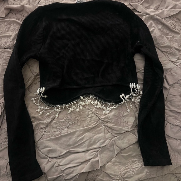 Zara Beaded Crop Long-Sleeve - Picture 4 of 7